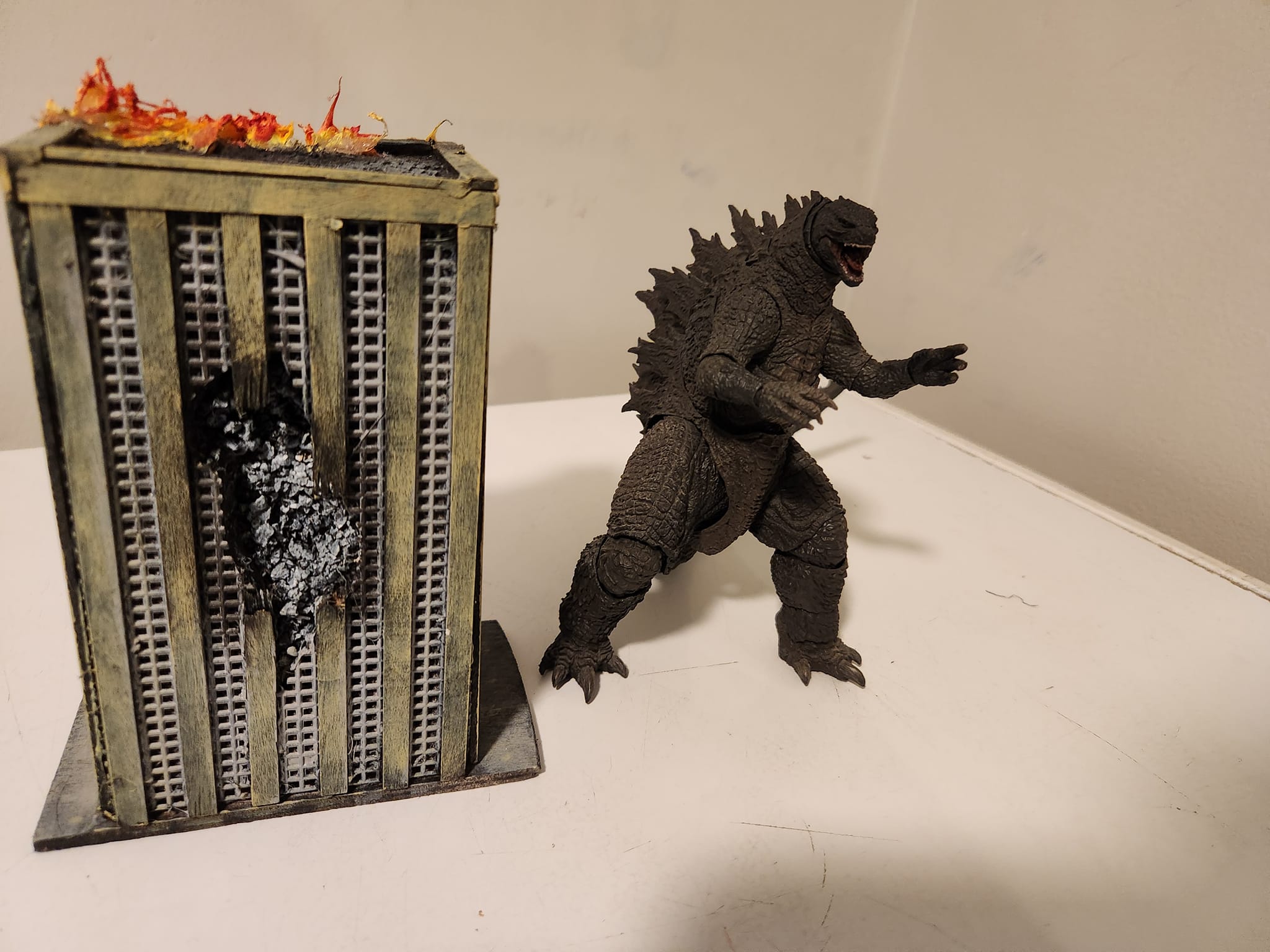 Handmade buildings and SH MonsterArts Godzilla 2019 for sale