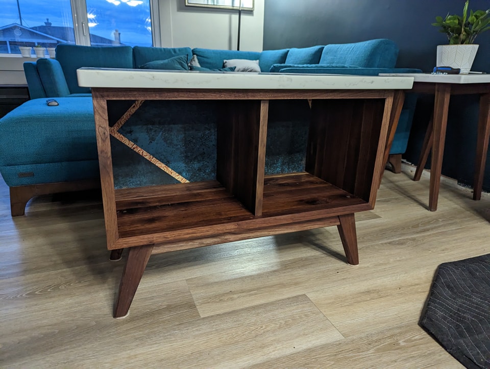 What type of sideboard would complement a handmade table in a
