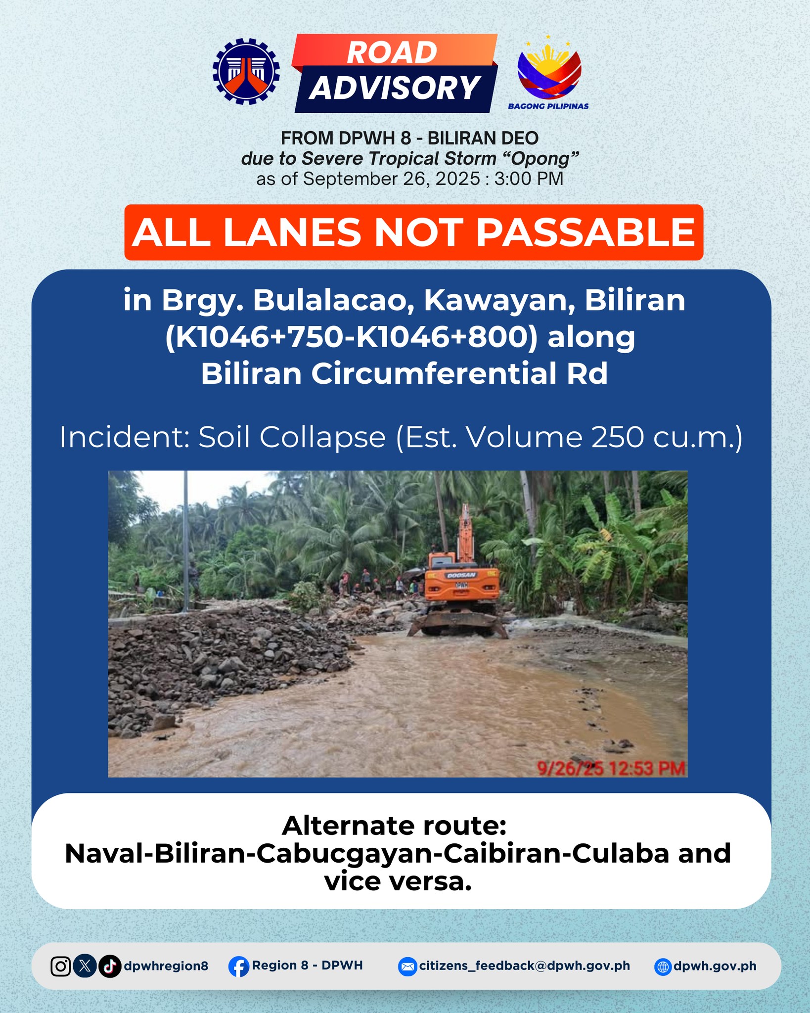 Region 8 - DPWH - ROAD UPDATES from DPWH BILIRAN DEO as of... | Facebook