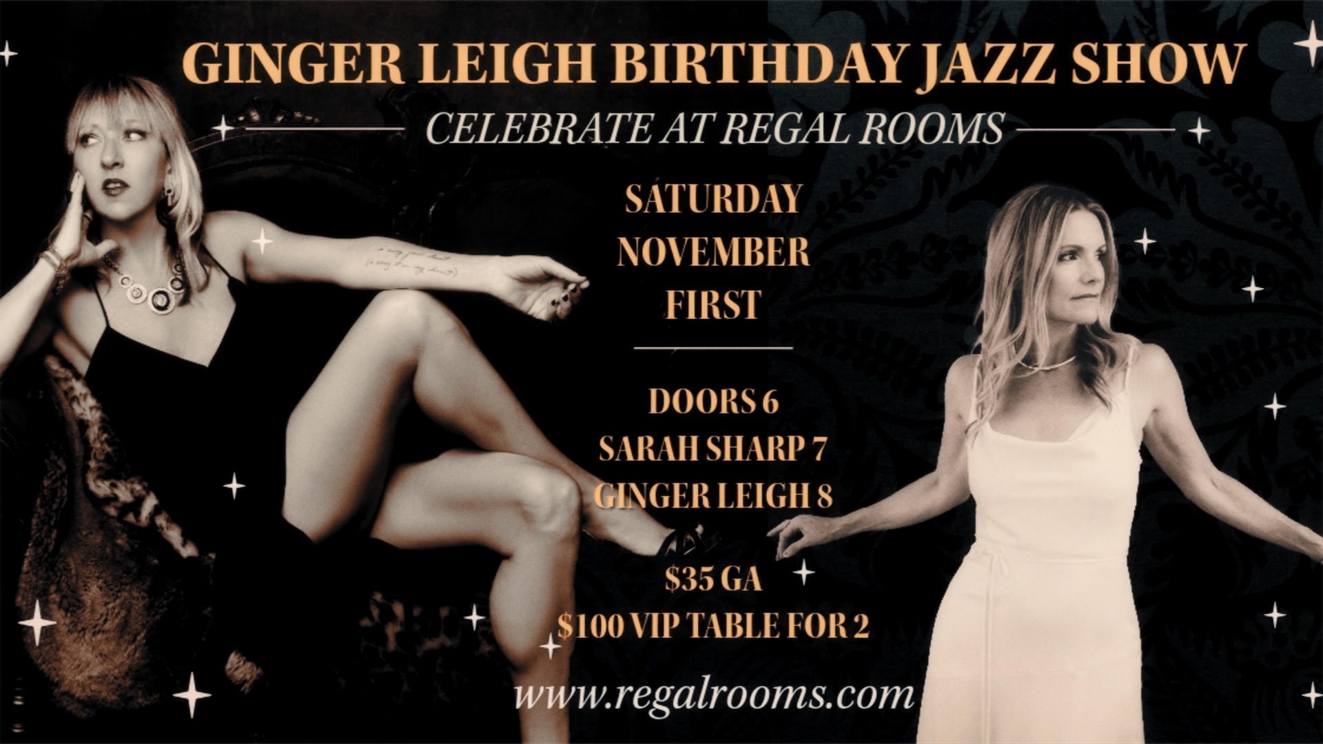 Ginger's Birthday Jazz Show with Sarah Sharp November 1st