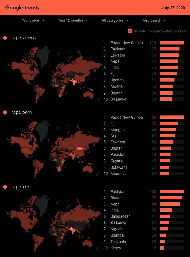 That Brown Hijabi - Top countries with higher rape searches Zrra ...