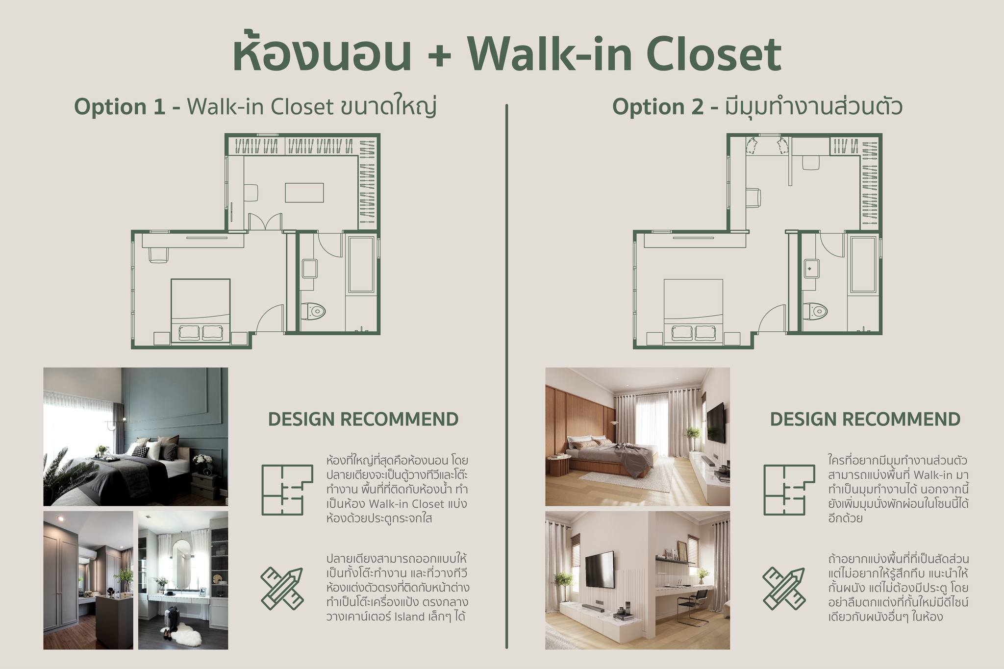 Design - 3. ห้องนอน + Walk-in Closet Option 1 Walk-in Closet ขนาดใหญ่ ...