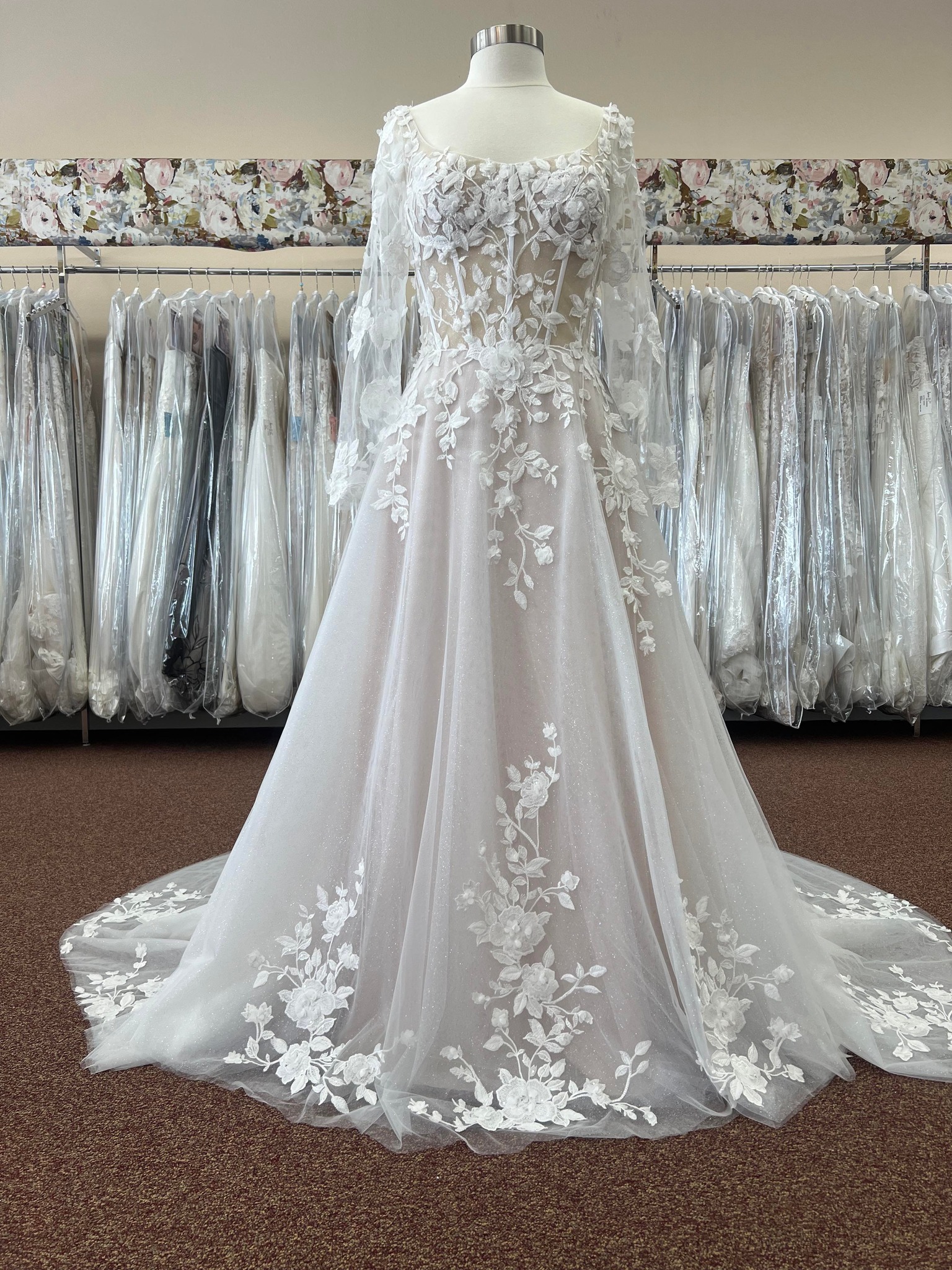 open lace back dress Queen Melissa | Queen Bridal