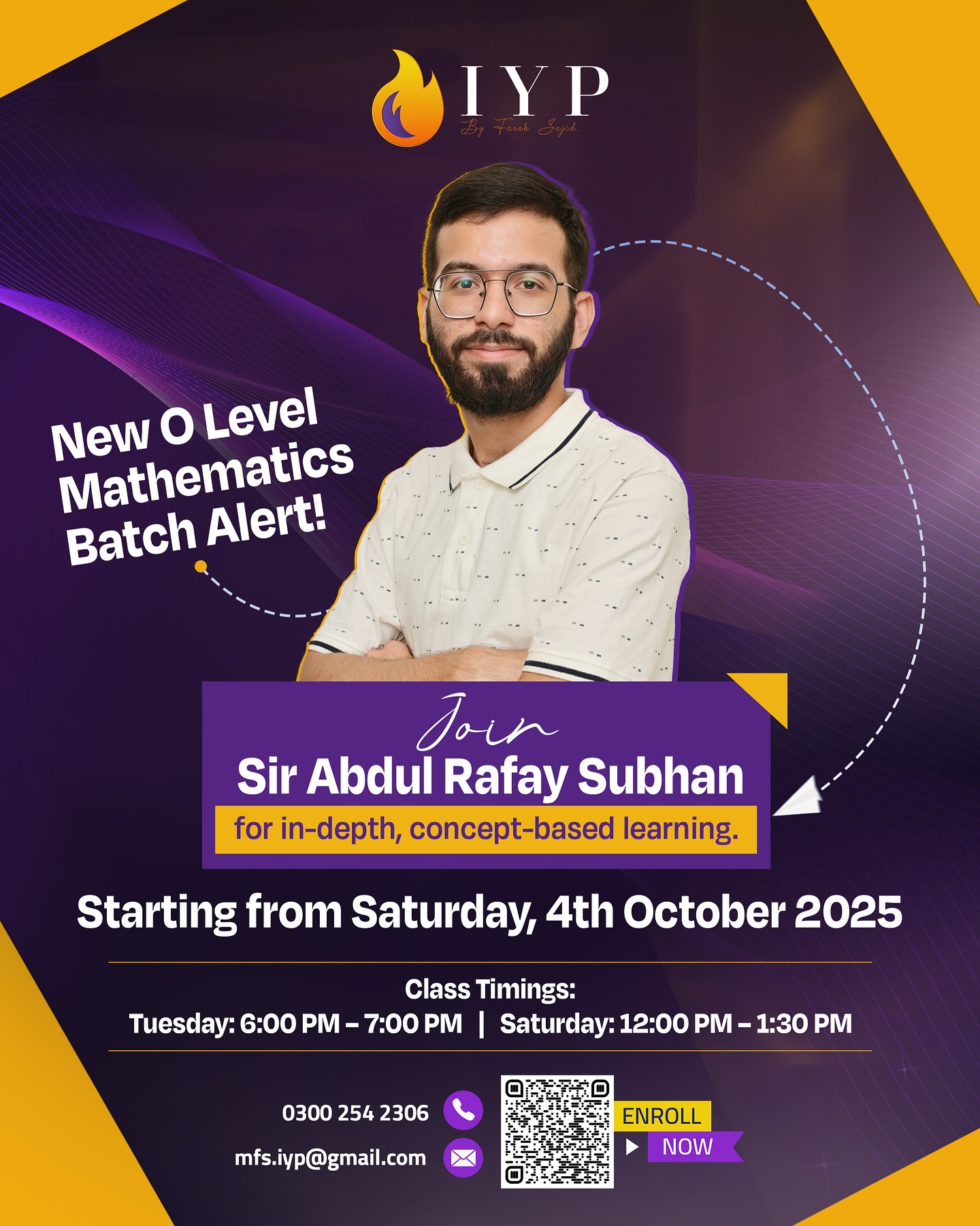 IYP - 📢 New O Level Mathematics Batch Alert! Join Sir Abdul Rafay ...
