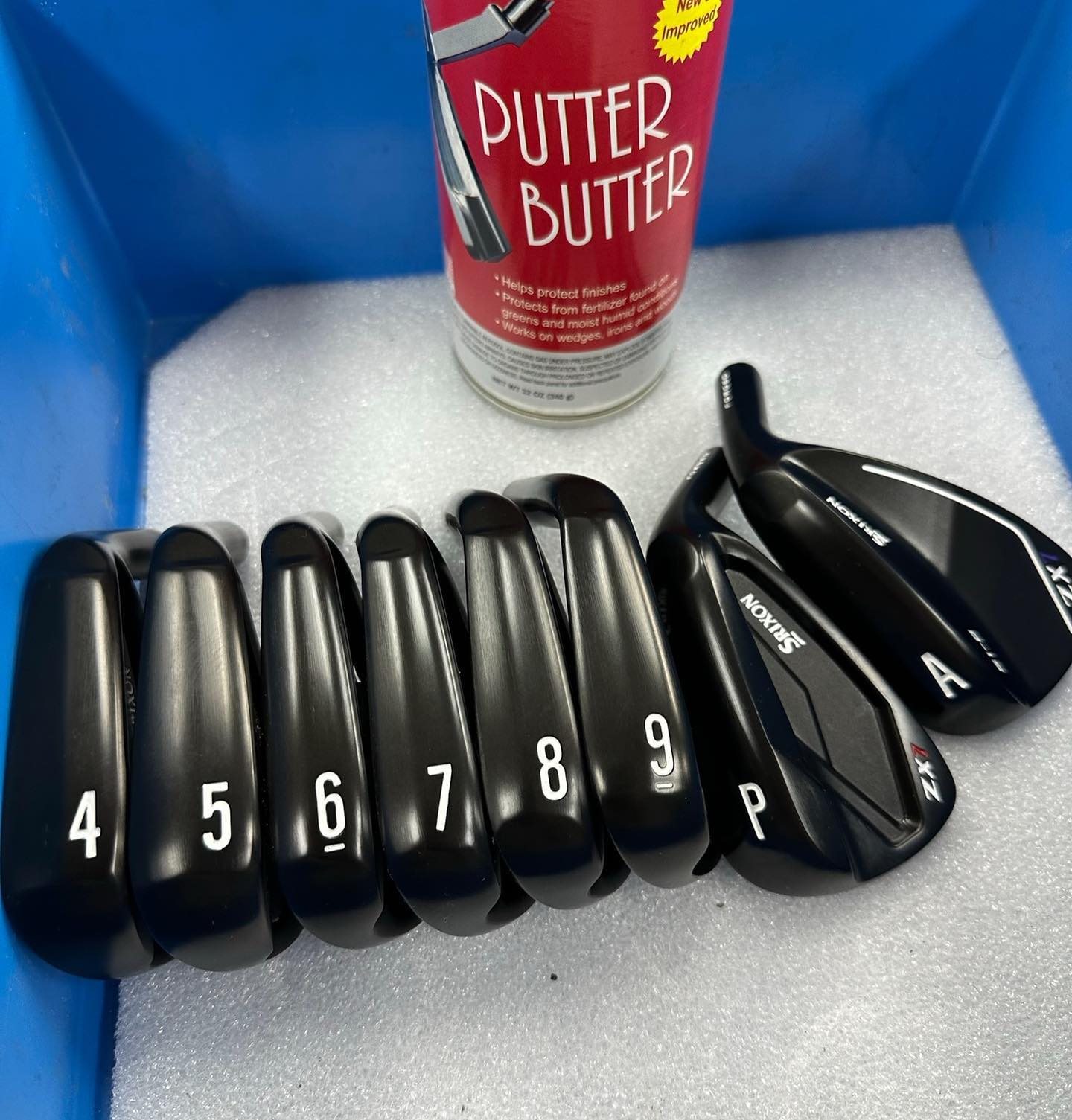 Srixon ZX7 irons with custom finish by Flanigan Bilt Putters