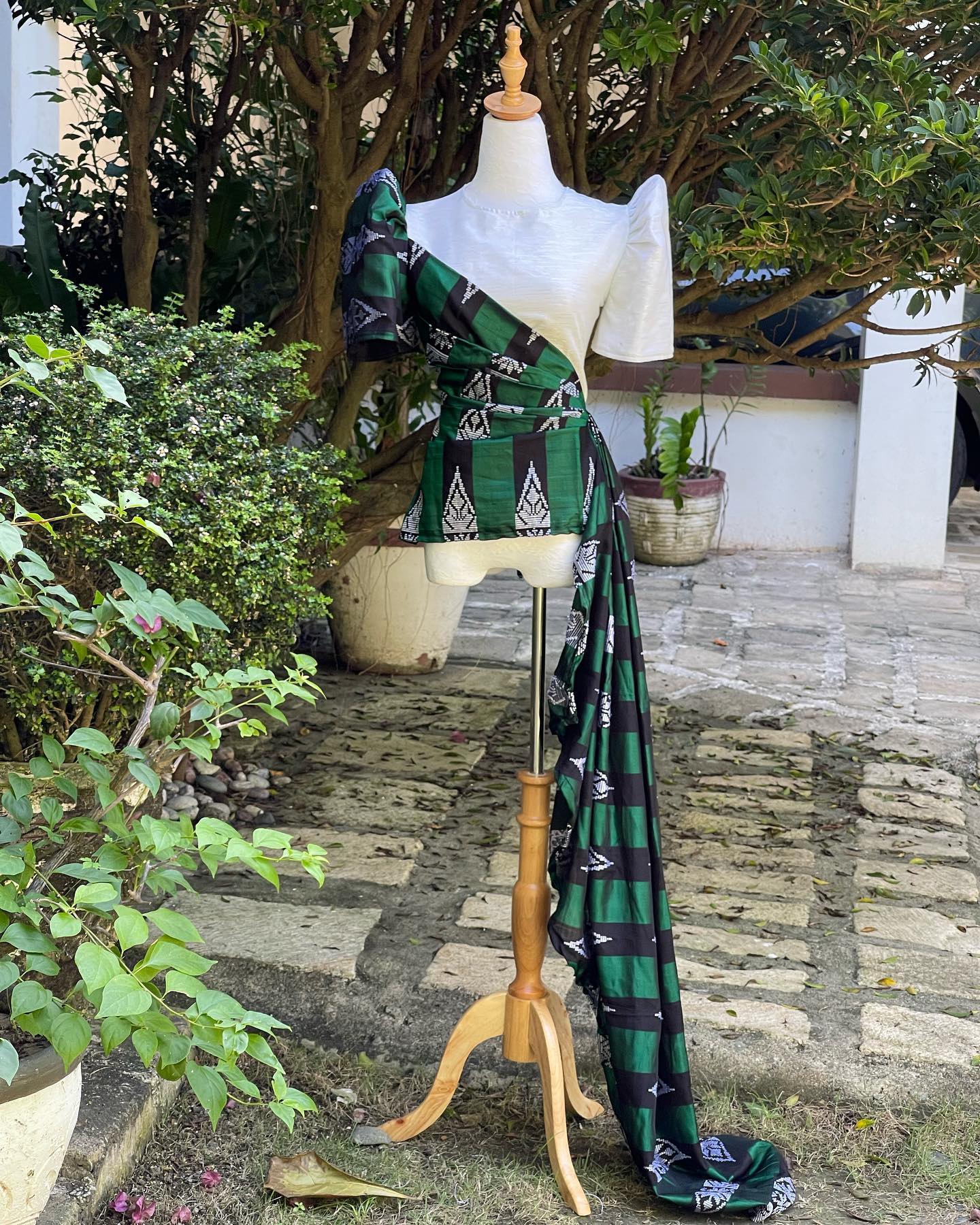 Two toned Filipiniana Top in Inaul and... - HandWoven Beauty