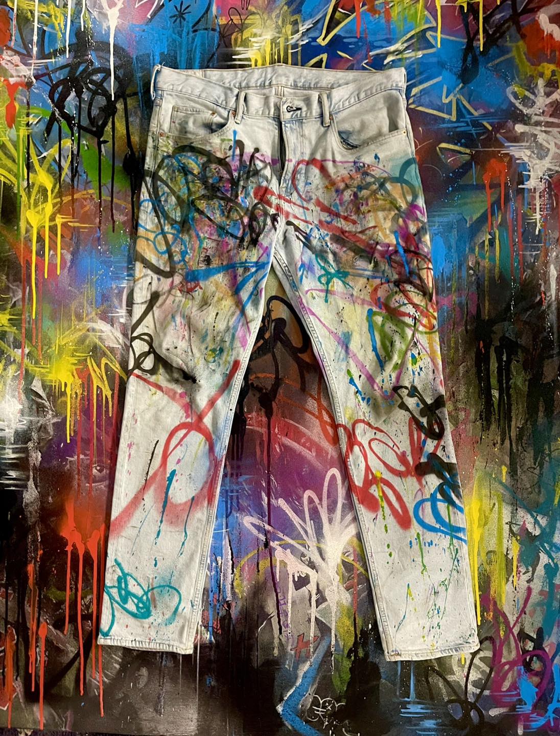 Hand-painted Machine Gun Kelly inspired jeans