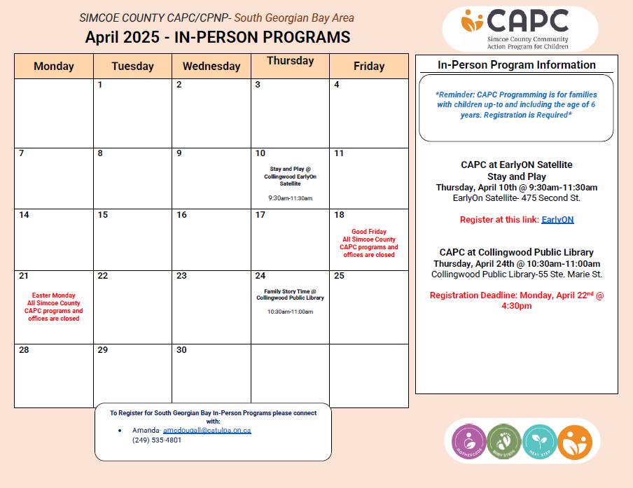 Simcoe County CAPC CPNP - MotherCare, Baby Steps & Next Step