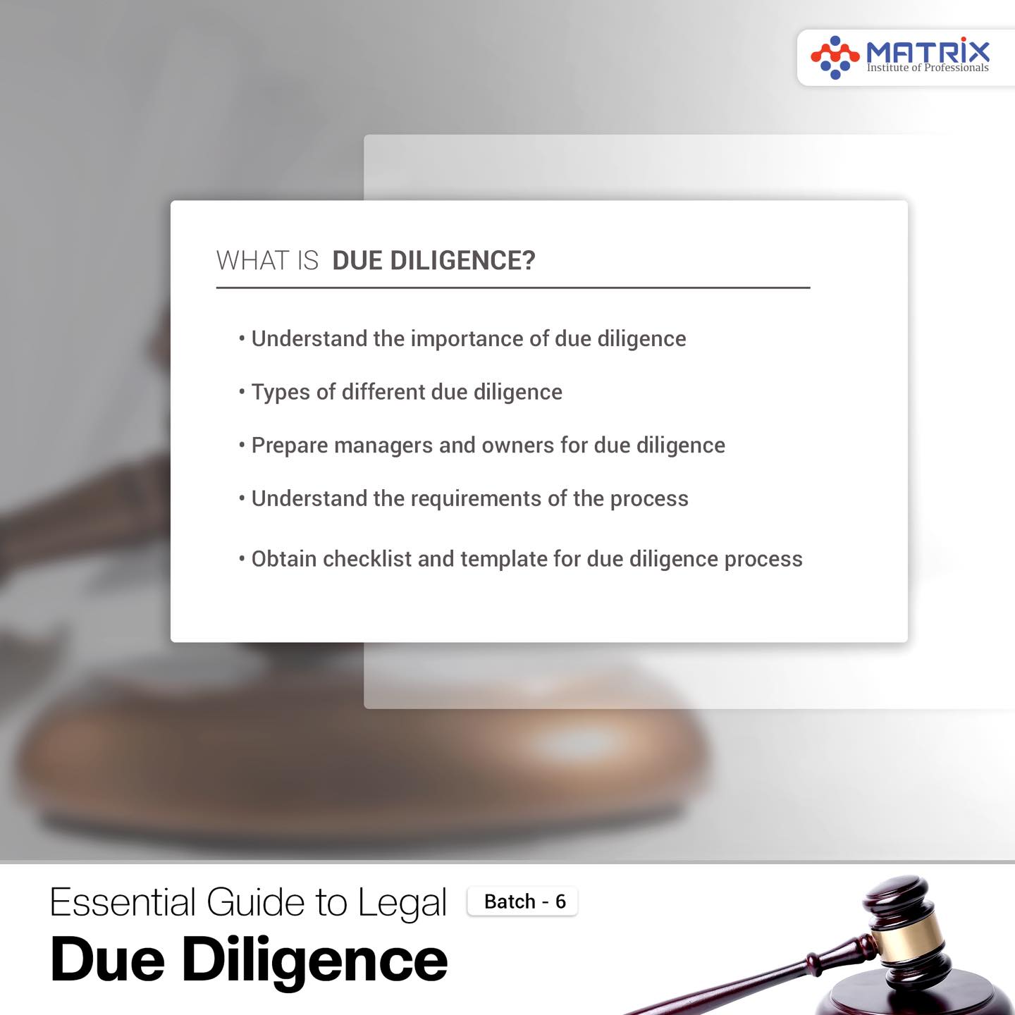 Matrix College - Due Diligence Process ဟာ... | Facebook