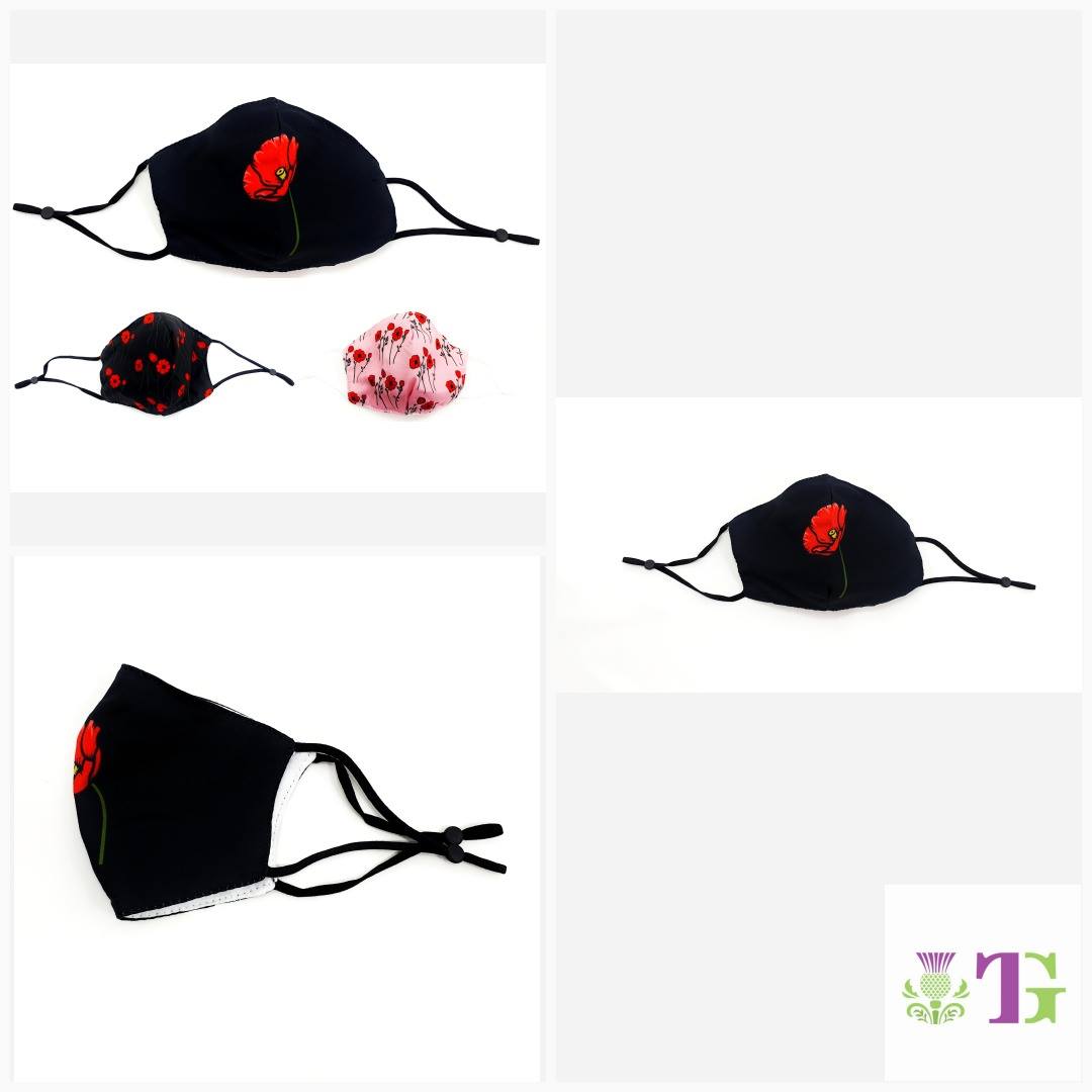 Washable Poppy Face Mask – Wiederverwendbare Baumwollmaske Für Remembrance Day