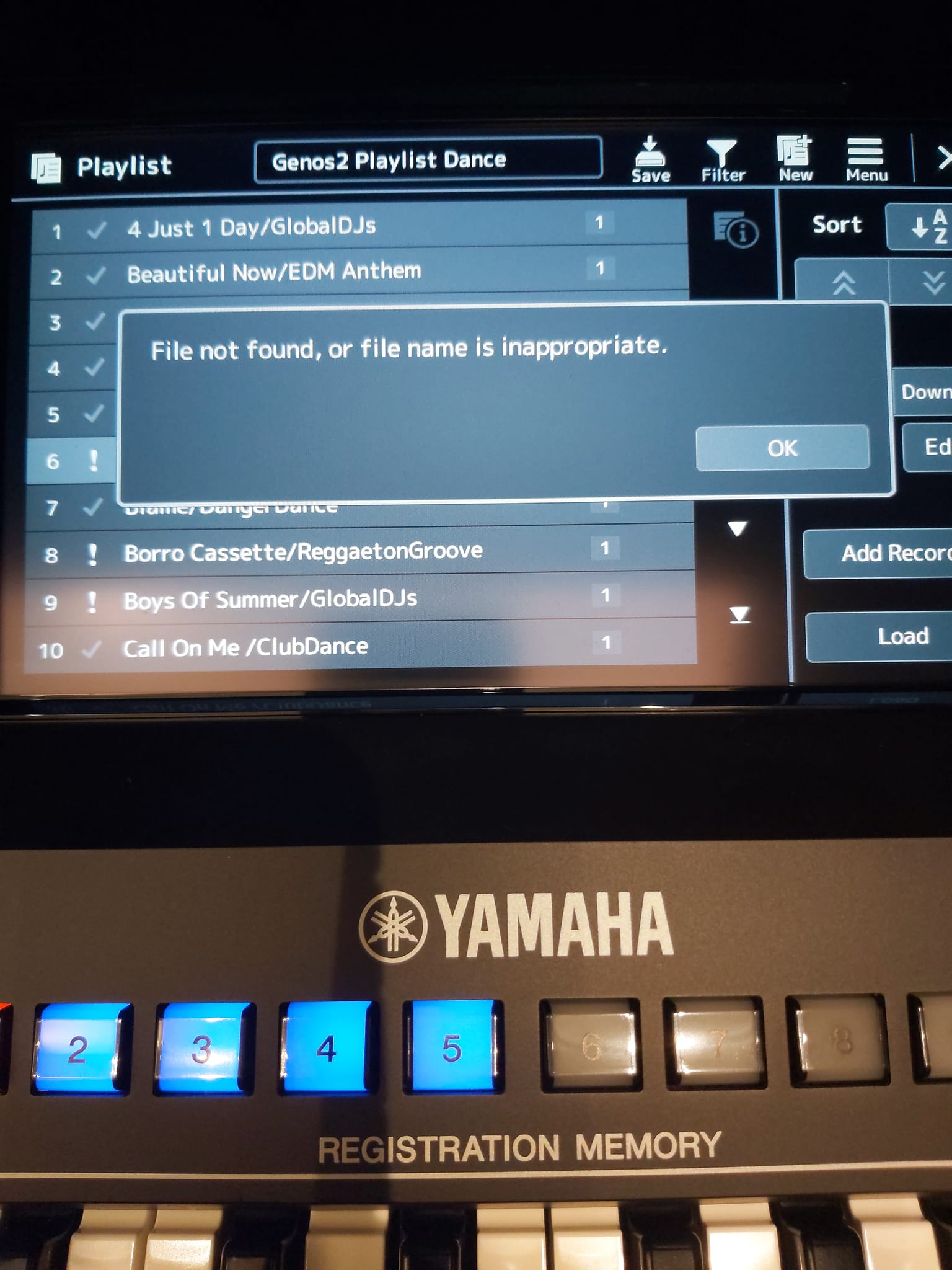 Genos playlist loading error solution