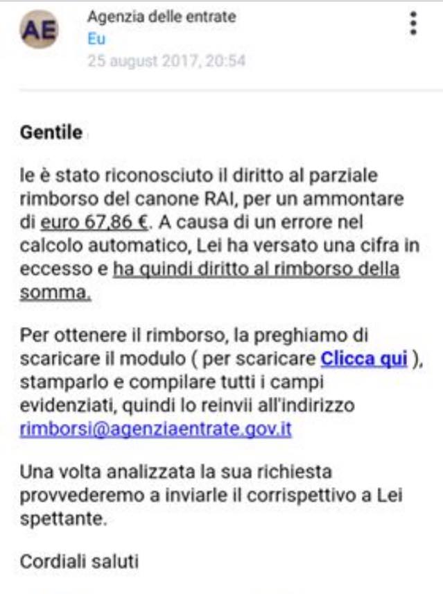 Parziale Rimborso Canone Rai Attenzione Alla Truffa Via E