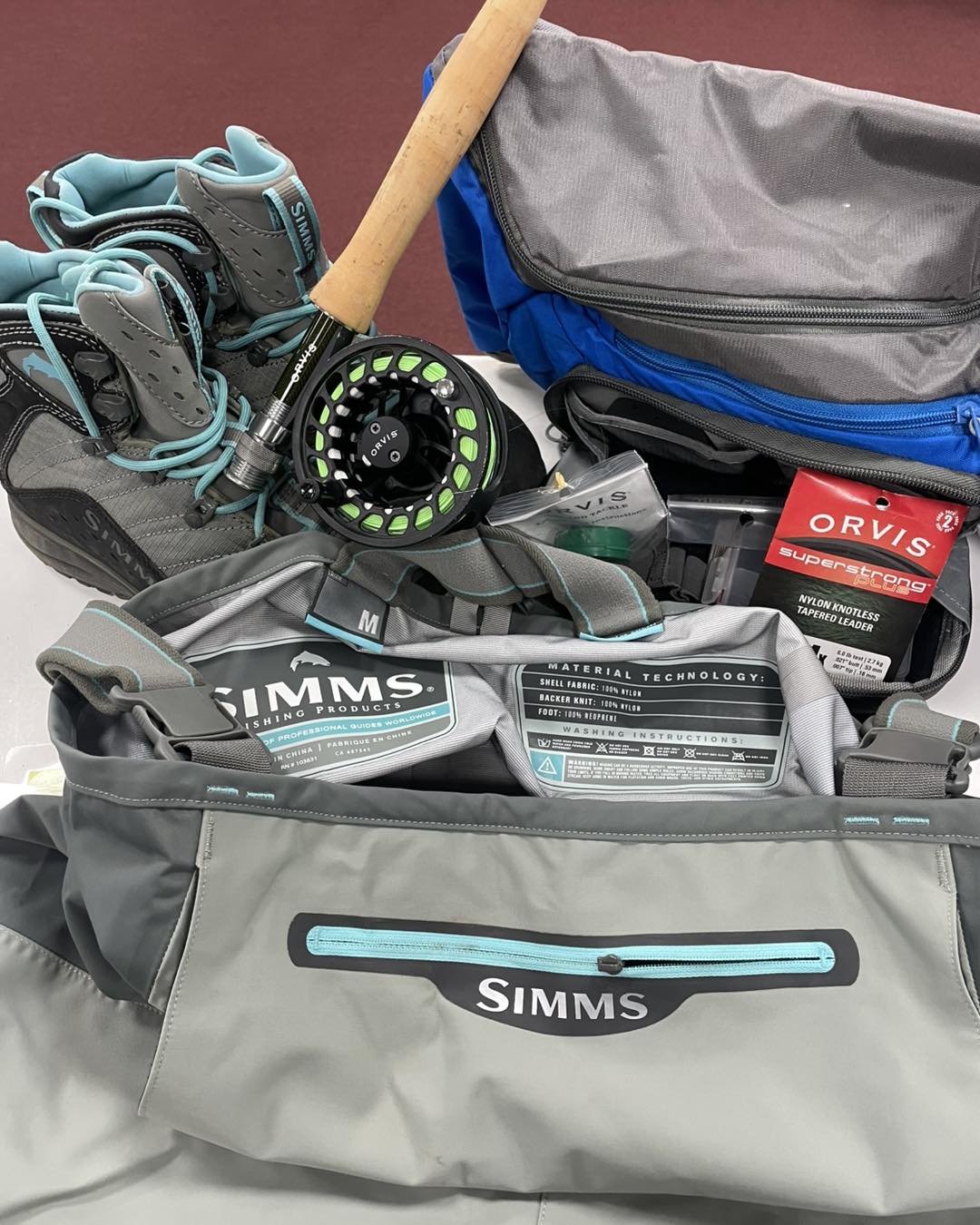 Really nice #Simms waders and #Orvis fly fishing gear!