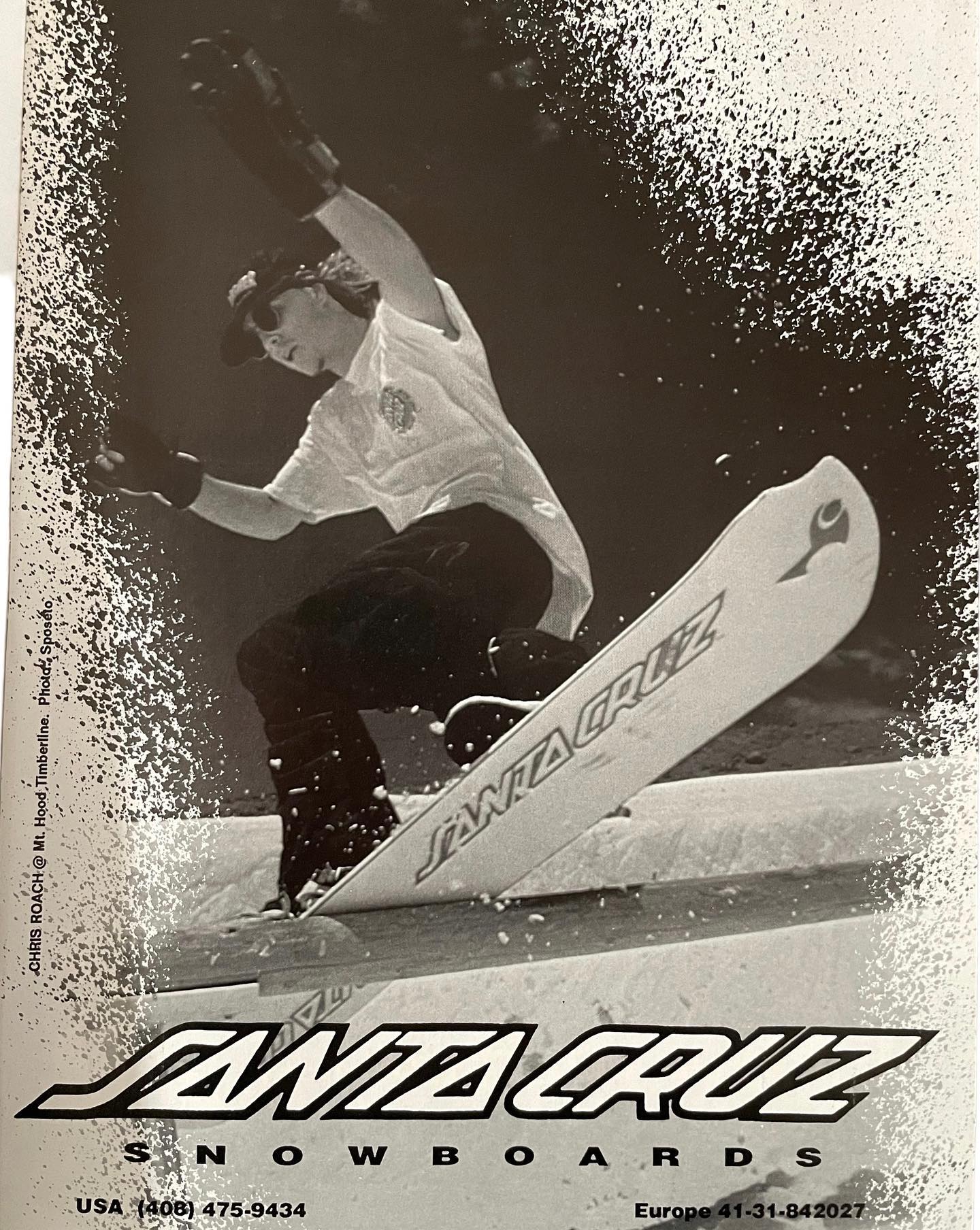 Chris Roach snowboarding in the early 1990s