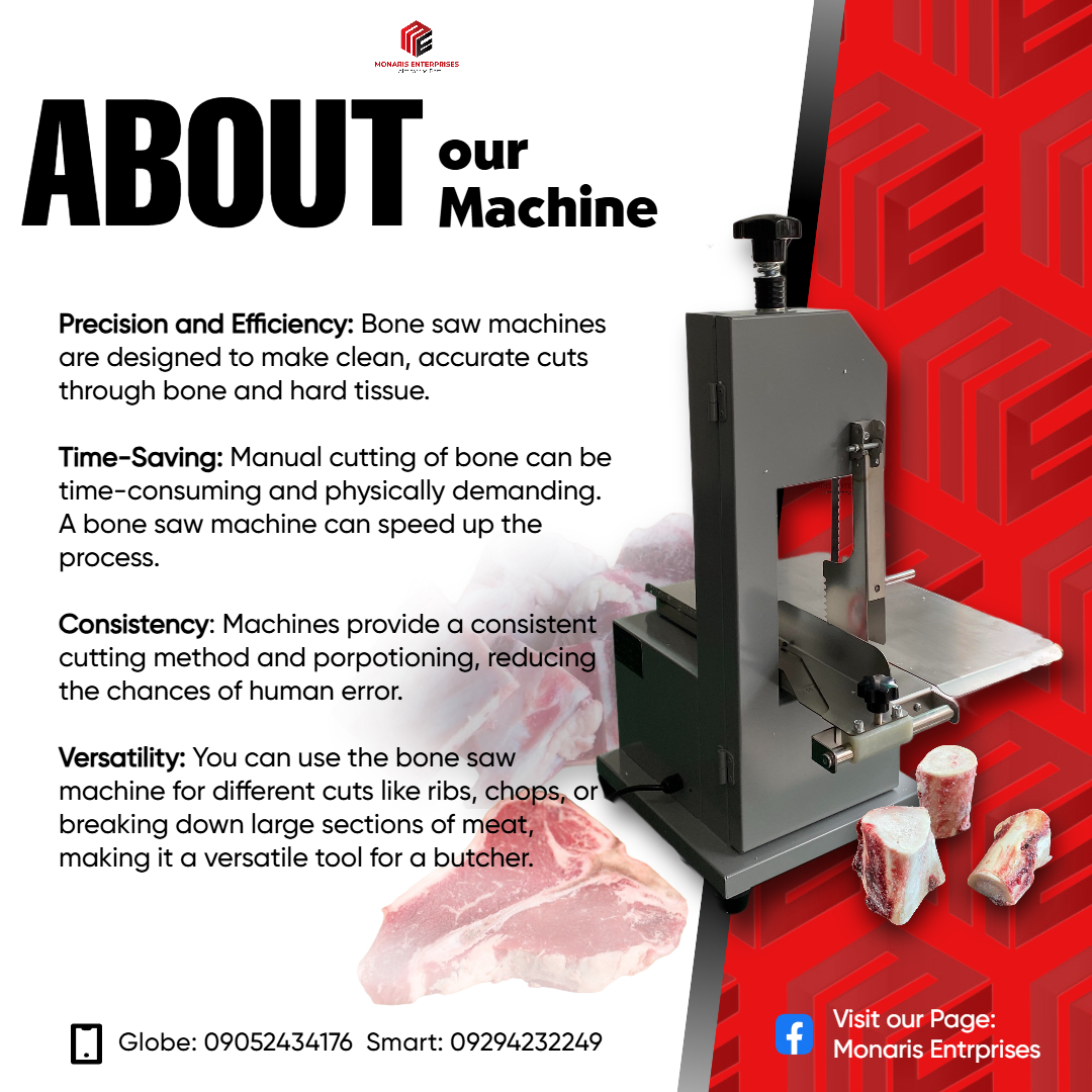 Monaris - Bonesaw Machine 850W New Model J120 Table Top Bone saw Meat ...