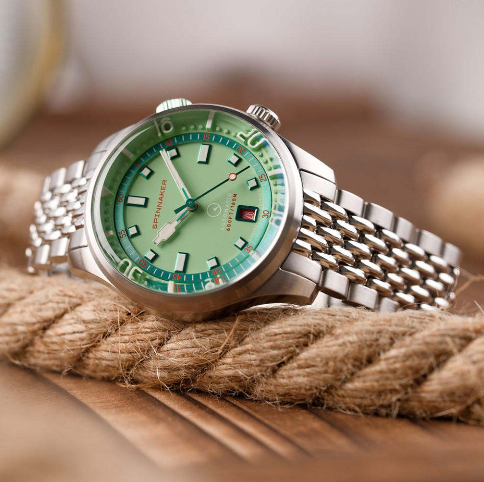 Spinnaker x Islander Bradner GMT 自動巻き時計 Mint green Spinnaker 