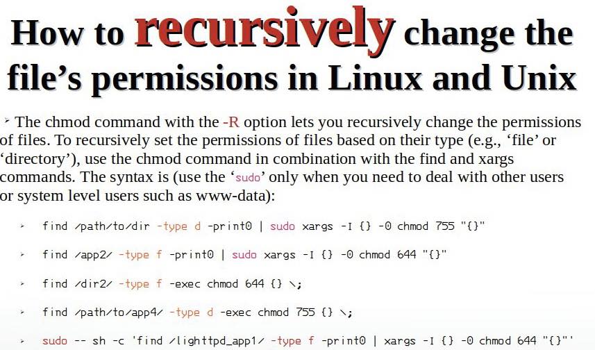 nixCraft - How to recursively change the file’s... | Facebook