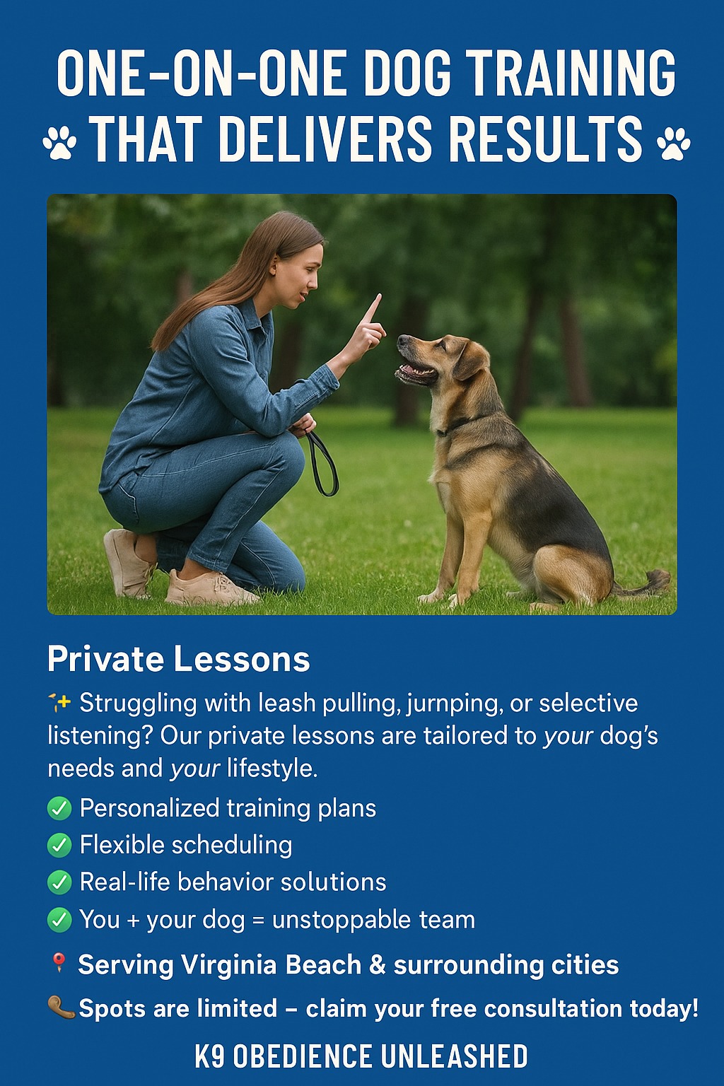 K9 Obedience Unleashed | Virginia Beach VA