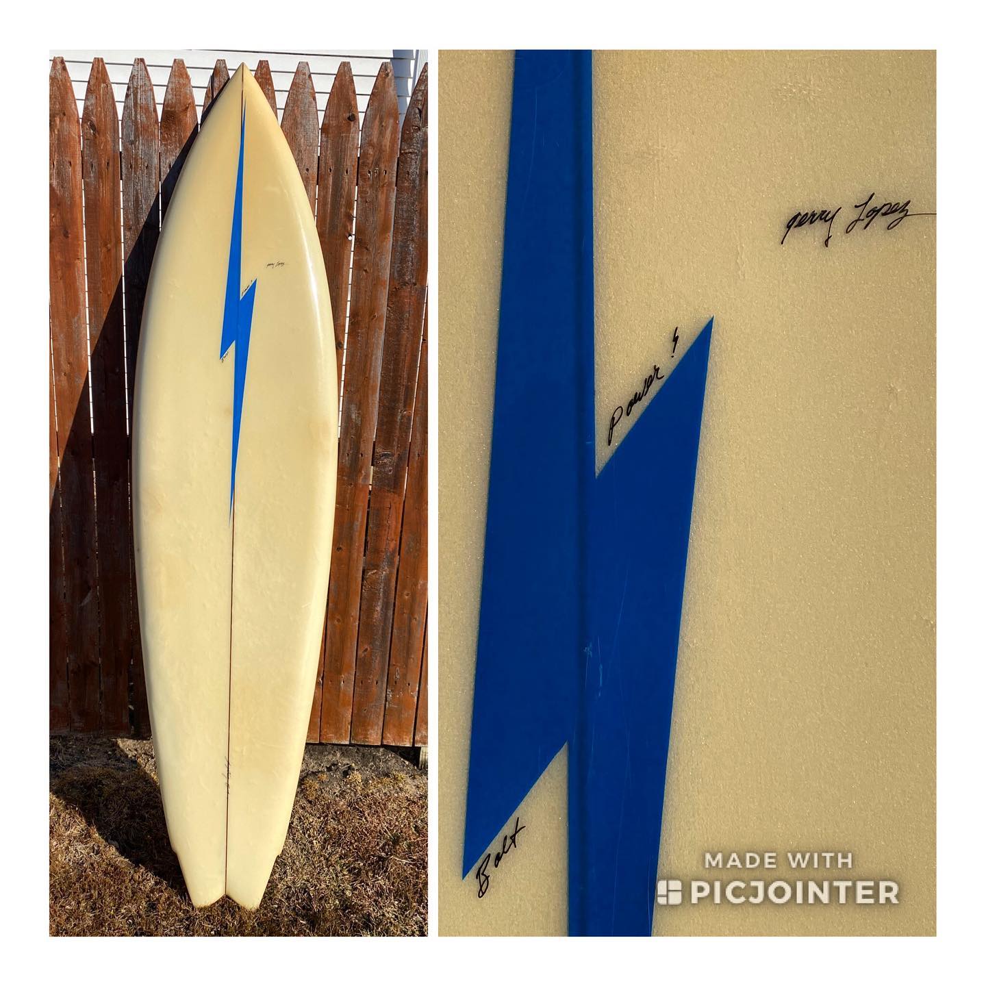 Vintage Yoshinoli Ueda surfboard from Lightning Bolt