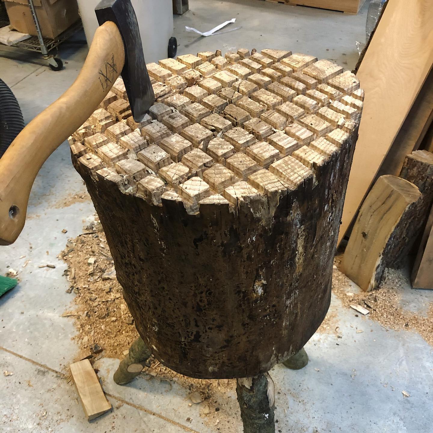 Woods Edge Farm - The new axe block for axing out the... | Facebook