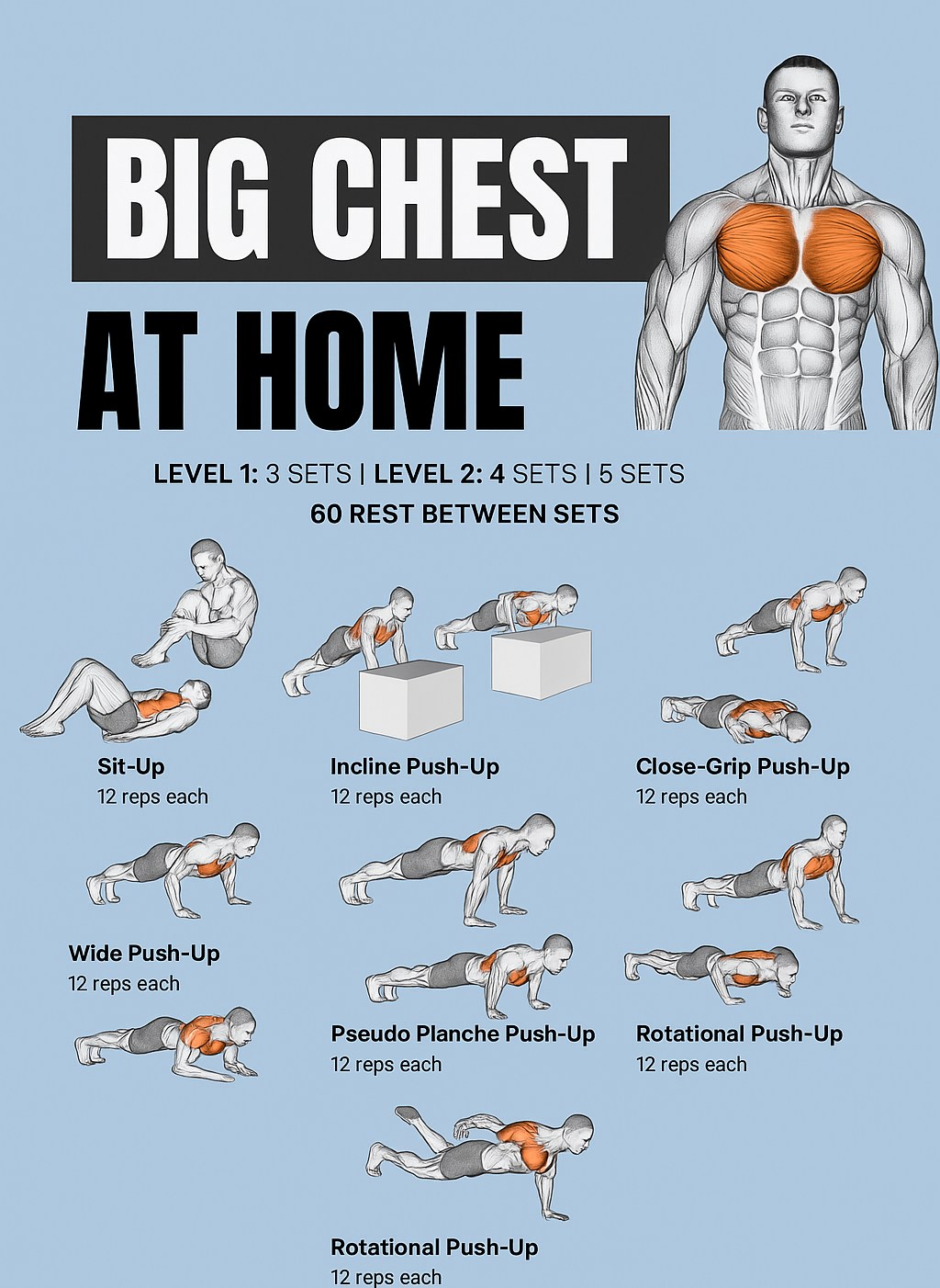 Ronnie - 🔥💪 BUILD A BIGGER CHEST AT HOME! 💪🔥 No weights? No problem ...