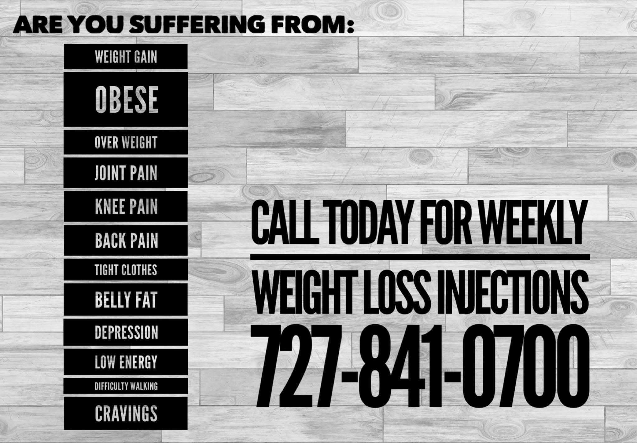 what do b12 injections cost in new port richey fl Weekly medical weight loss injections; for long lasting weight loss!!! B12/Vit D injections.. Skinny shots.. And more!! Florenda Fortner, M. D. Internal Medicine Clinical Anti-aging Center 5535 Grand Blvd Suite C AOD9604:5mg Vial + BAC Water 3ml Bacteriostatic water injection 30ml low platelet counts