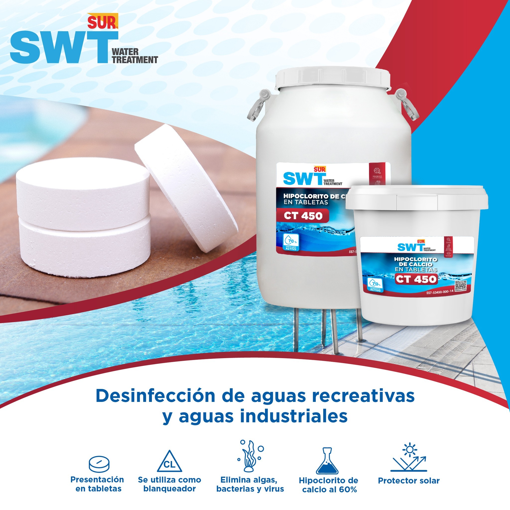 Tabletas De Cloro Lento Para Piscina | 250 G Cada Una, Pack 1 Kg | Mantenimiento Agua, Evita Verde