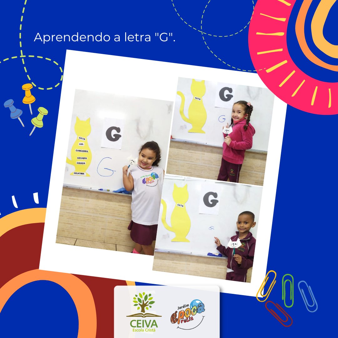 A turma do Pré 1 aprendeu a letra G.... - CEIVA Escola Cristã
