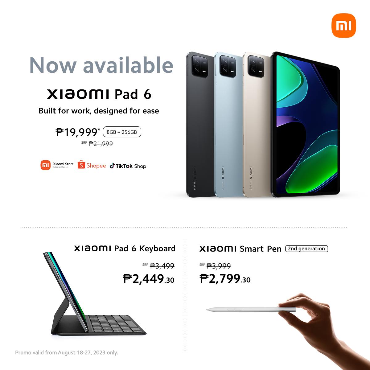 The #XiaomiPad6 is now available in 8+256GB storage and on Xiaomi 