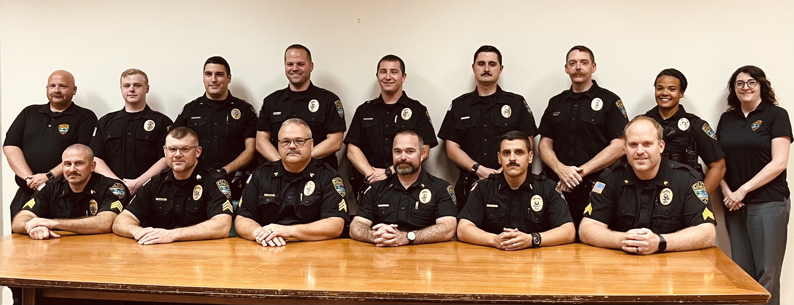 The department gathered with... Potsdam Police Department