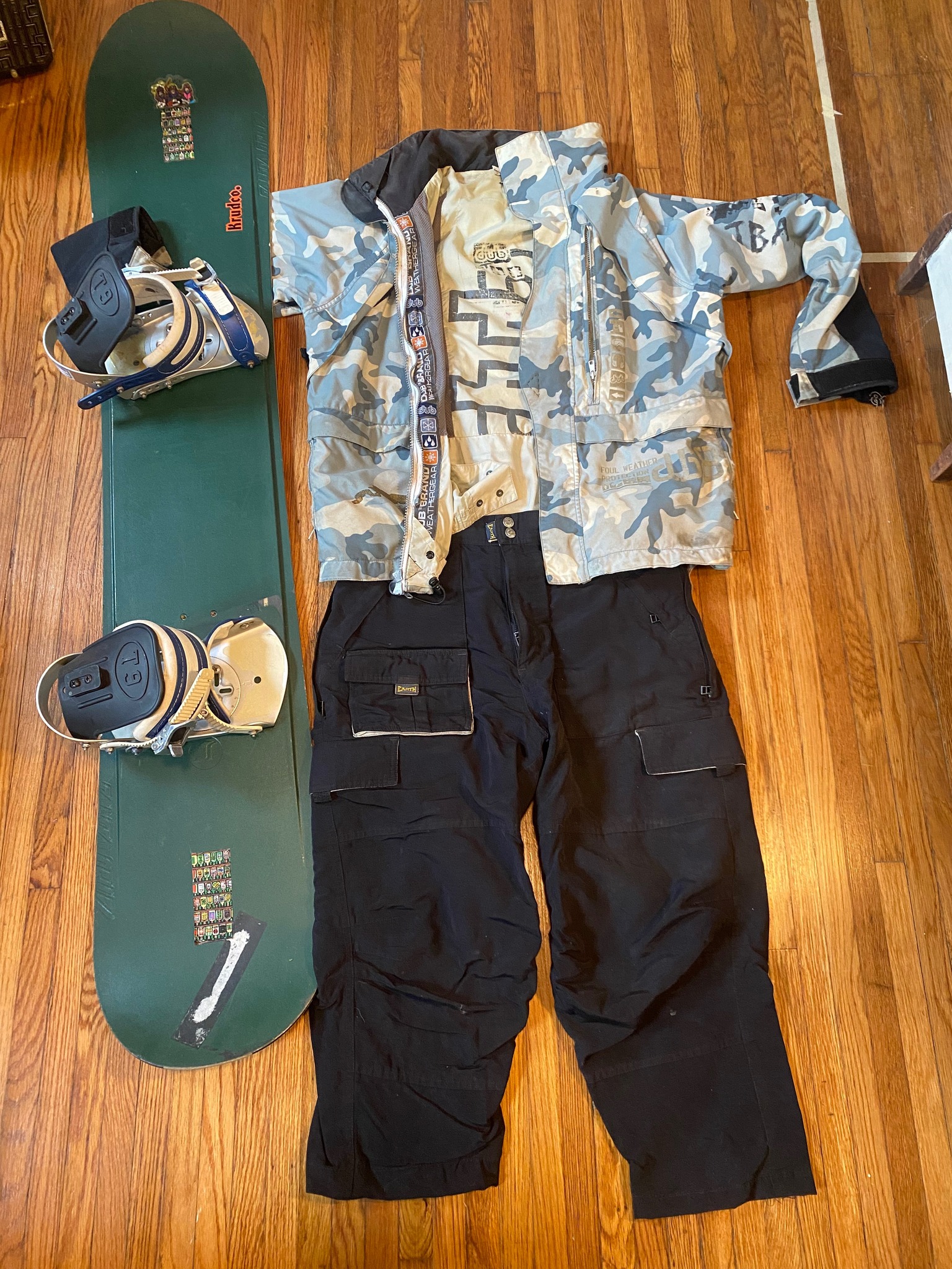 90s Dub Jacket and Santa Cruz Snowboard