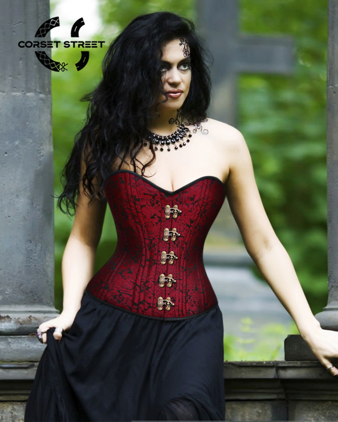 Bustier femme,Corset en Brocade Floral pour femmes,Bustier Sexy
