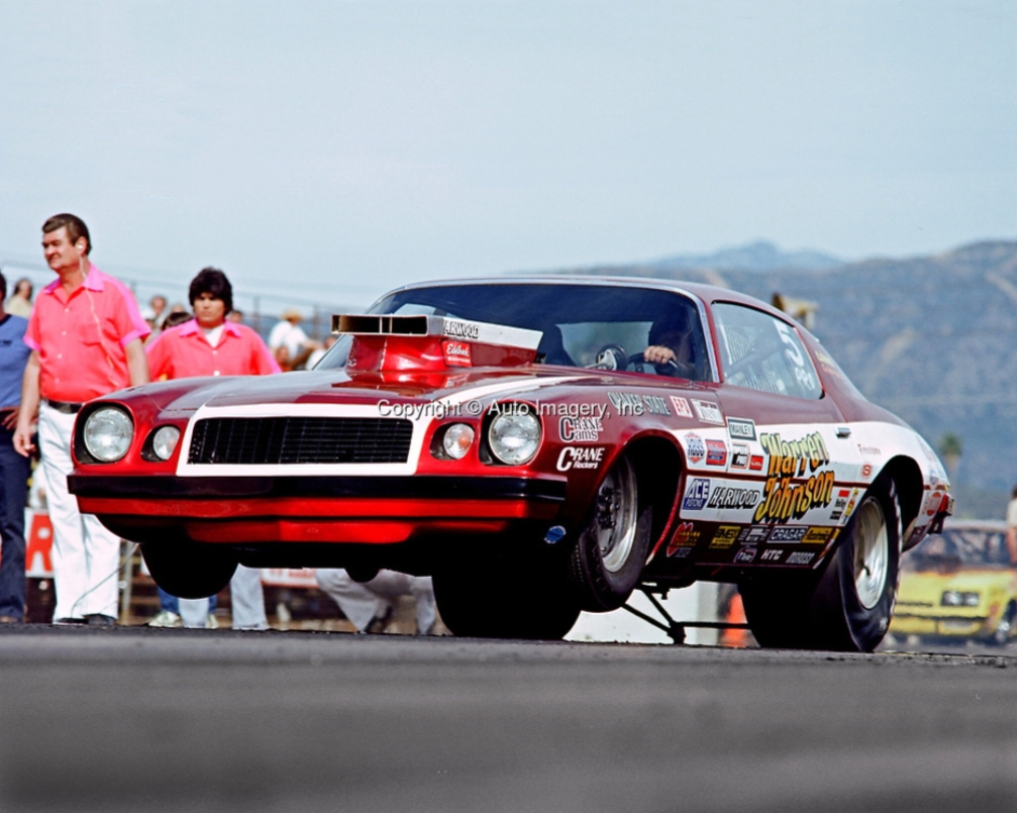 Drag - Warren Johnson pulling the front end of his Camaro in 1978. 📸 by ...
