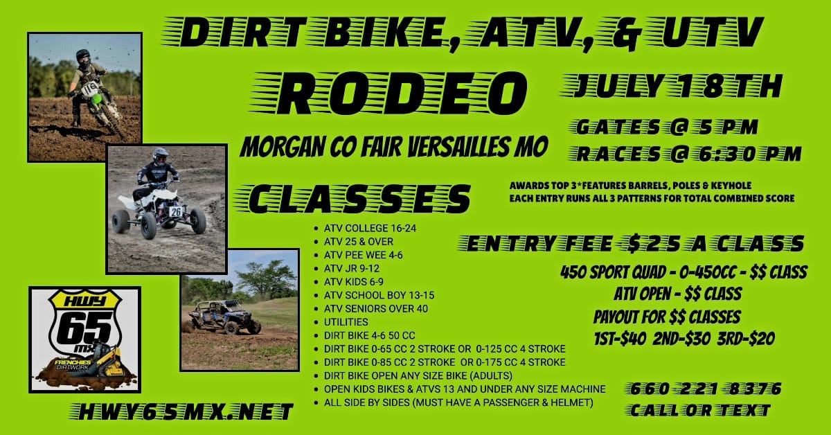 Morgan co. fair dirt bike, ATV, sxs rodeo