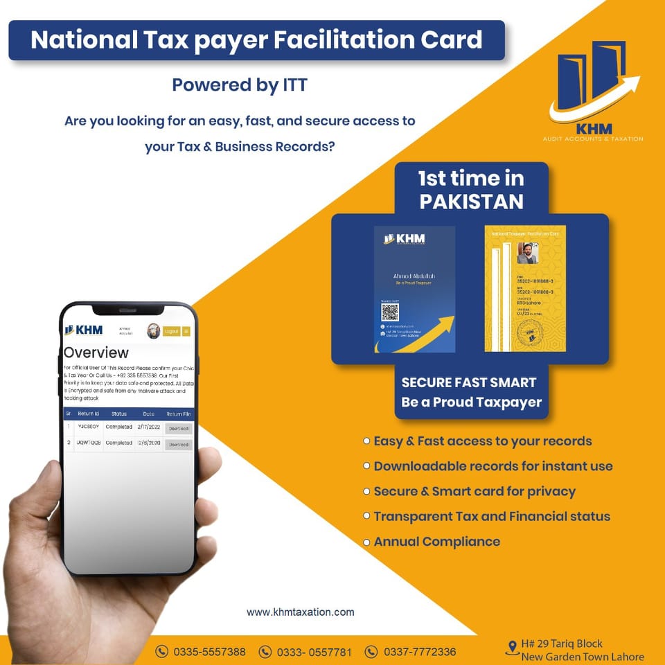 TAX PAYER FACILITATION CARD KHM GROUP RAWALPINDI FACEBOOK GROUP | Facebook