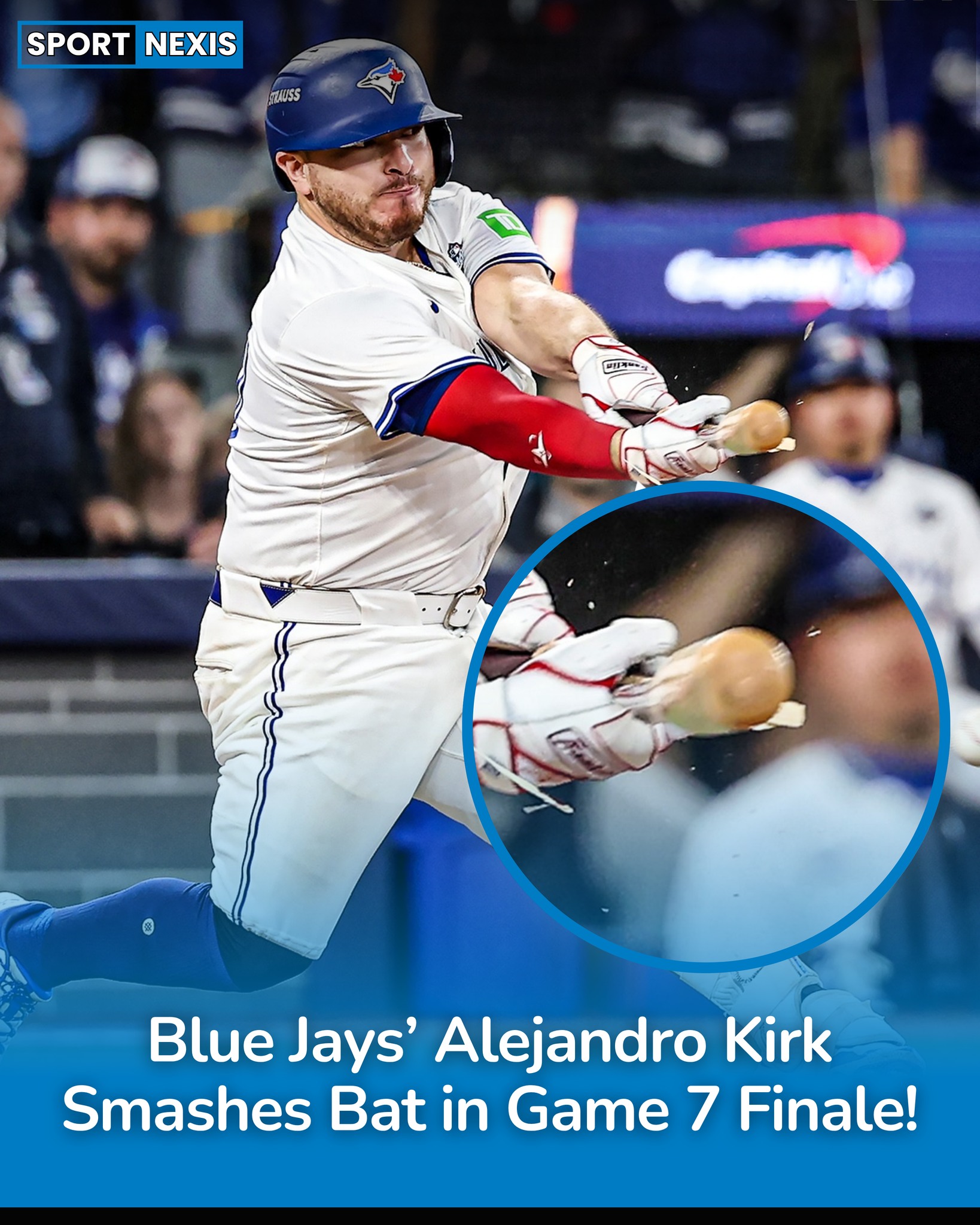 Alejandro Kirk's bat was demolished on the Blue Jays' final chance
