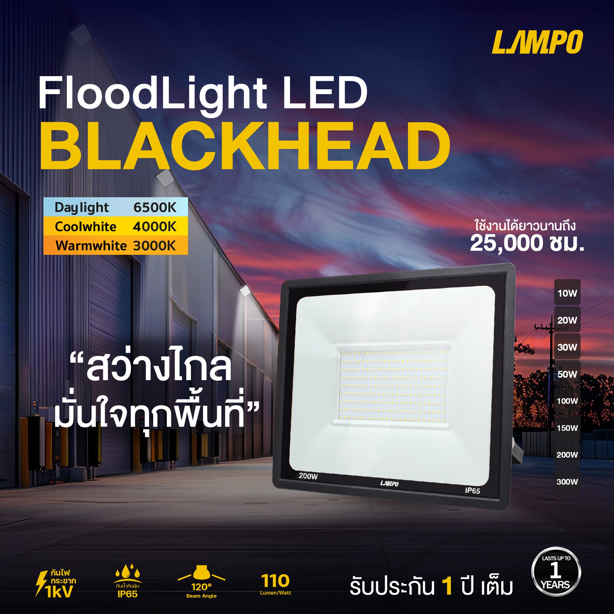 LAMPO - Lampo โคมไฟฟลัดไลท์ LED รุ่น BLACKHEAD ☑️ ออกเเบบพิเศษตั้งเเต่ ...