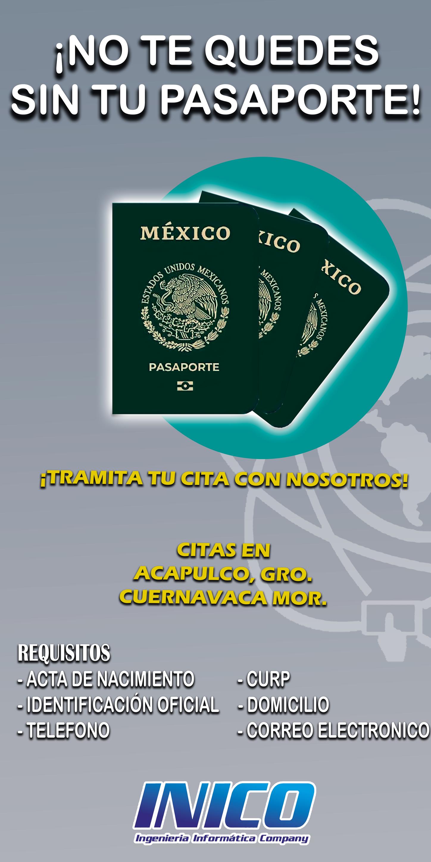 Ingeniería - TRAMITE DE CITA PARA PASAPORTE REQUISITOS: Acta de ...