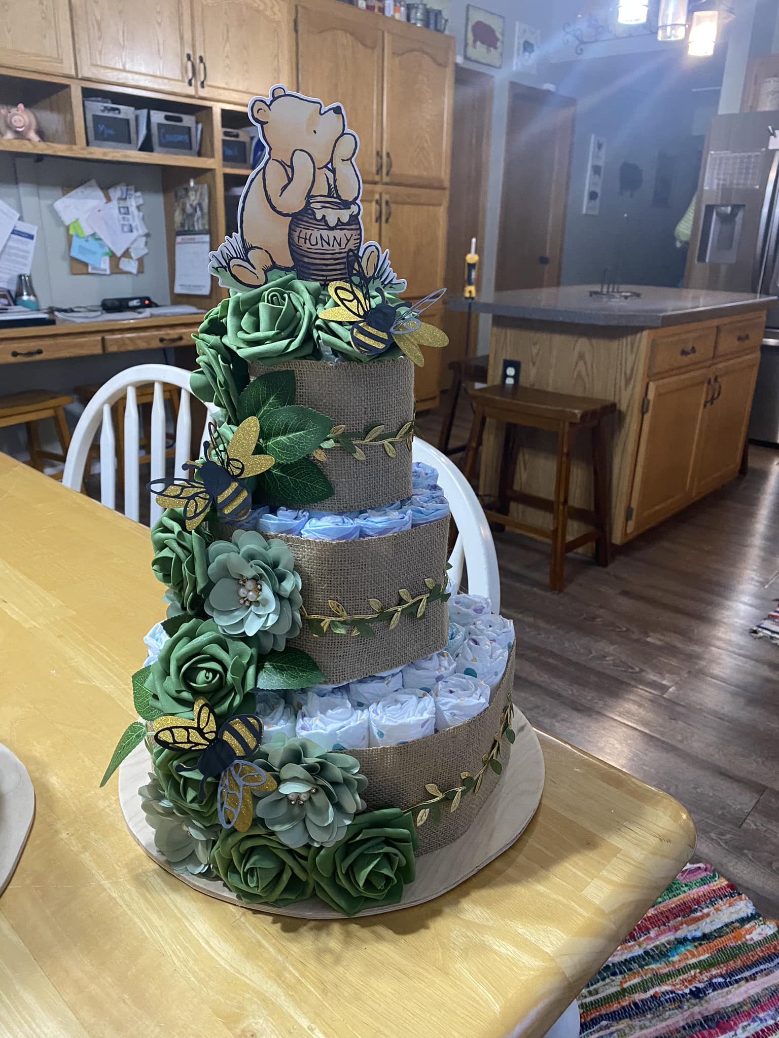 Winnie the Pooh Diaper Cake for Baby Shower display picture 1