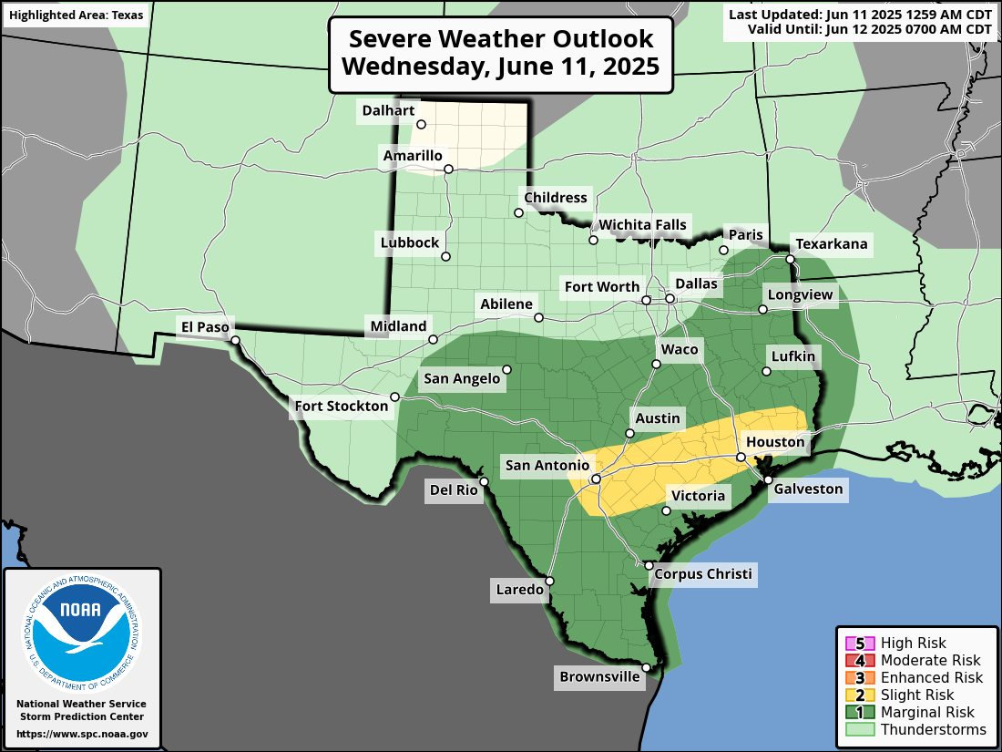Max - SEVERE WEATHER is possible in Texas today! Damaging winds, large ...