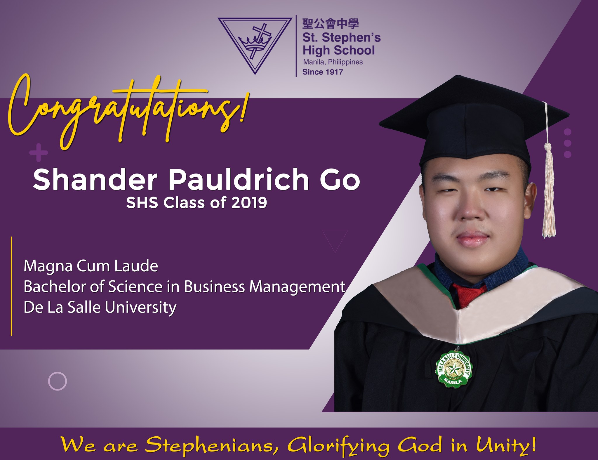 St. - Congratulations to Shander Pauldrich Go, a member of the Senior ...