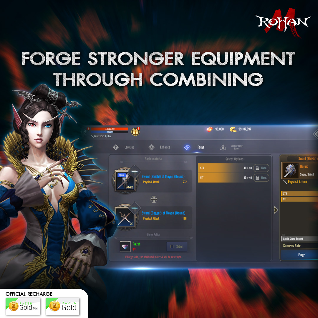 ROHAN M - ⚒ Combine your equipment to get an upgrade! Forging equipment ...
