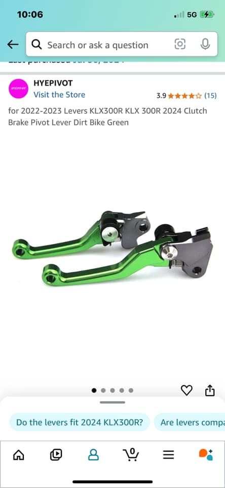 Pair Pivot Brake & Clutch Levers For Kawasaki KLX300R 2020-2024 – Black Anodized Aluminum
