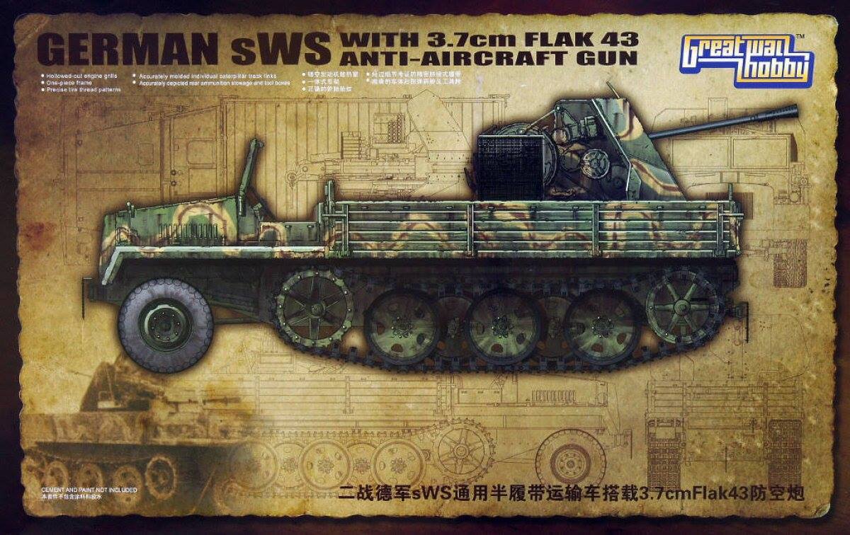 1/35 scale Schwerer Wehrmachtschlepper SWS with Flak 43 - 3.7cm model