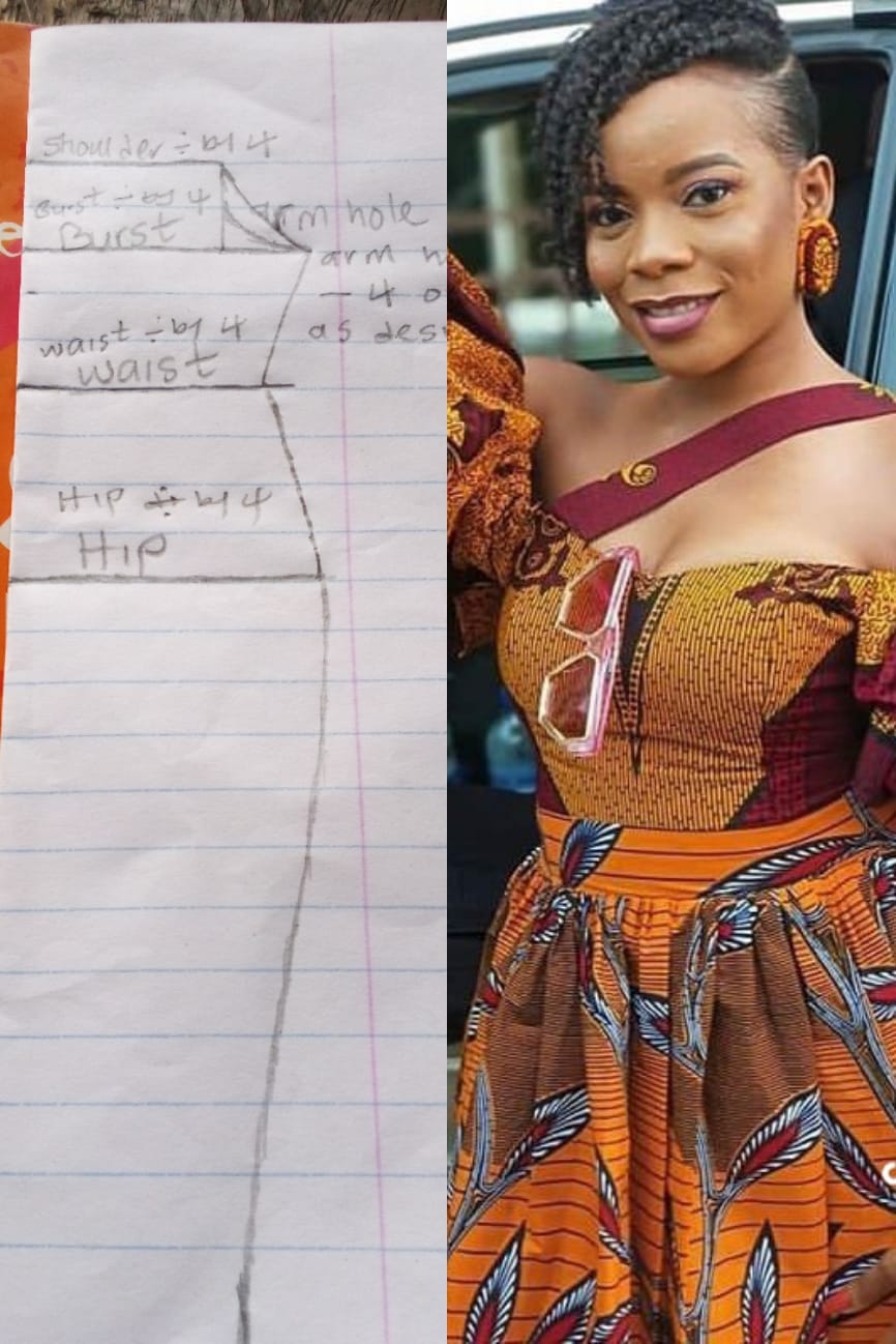How to cut an off shoulder dress?