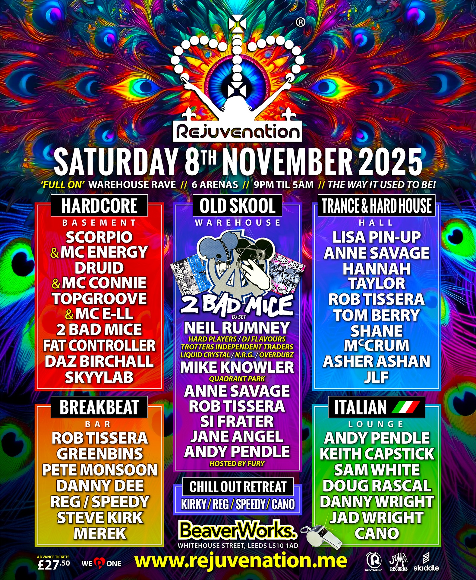 Rejuvenation 6 Arena Warehouse Rave - Saturday 8th November 2025 - 9PM ...