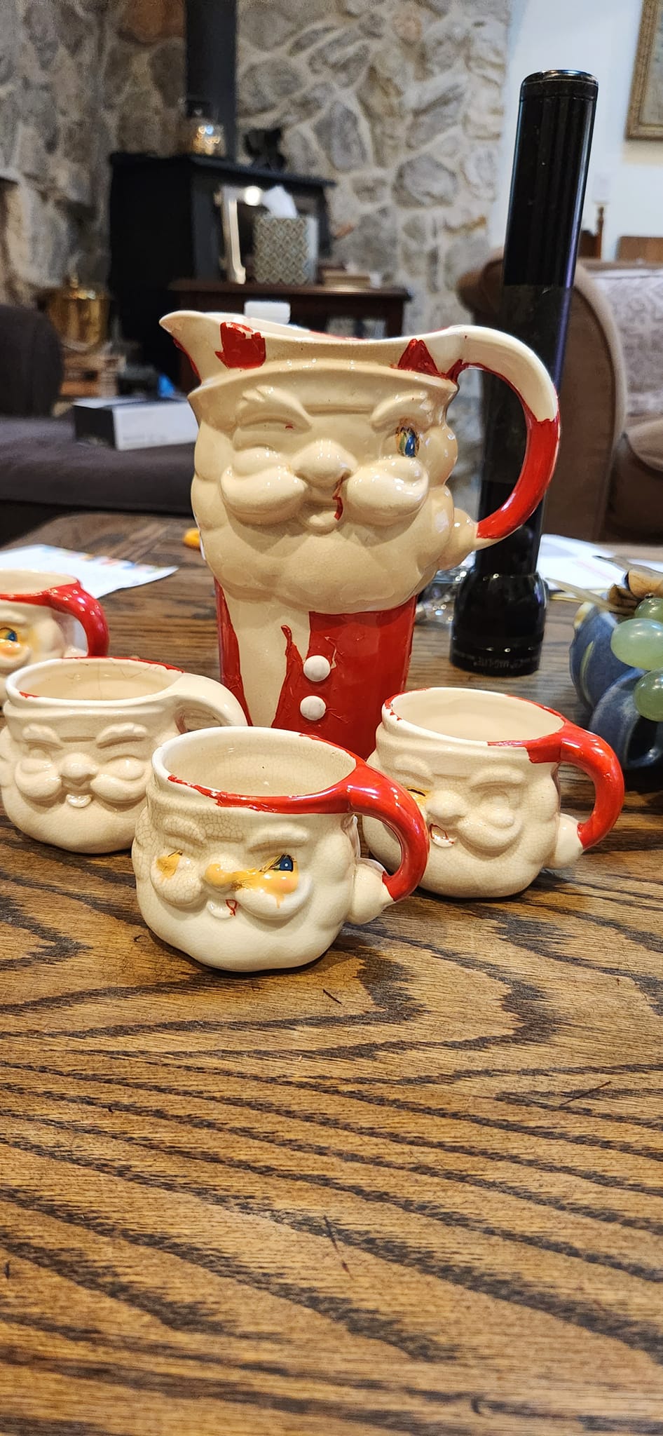Holt Howard Santa pitcher and cups set