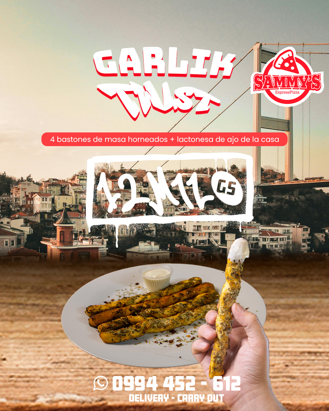 Sammys Express Pizza - 🔥🧄 ¡Solo 12.000 Gs! Garlik Twist + salsa de ajo ...