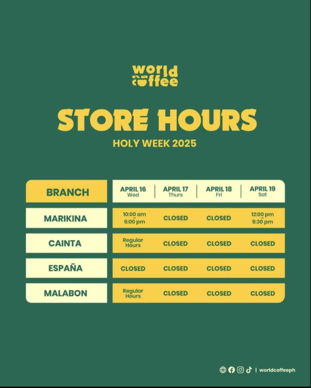 Reflect and recharge this Holy... - World Coffee Philippines | Facebook