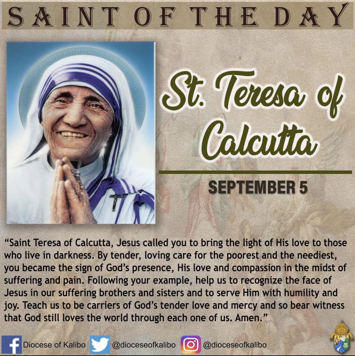 SAINT OF THE DAY September 5 | St.... - Diocese of Kalibo | Facebook